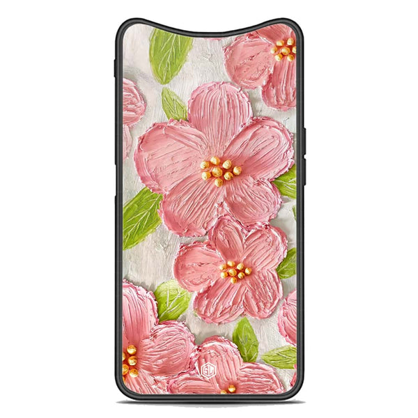 Floral Series Soft Phone Case - Premium Glass Case - Design 9 - Oppo Find X