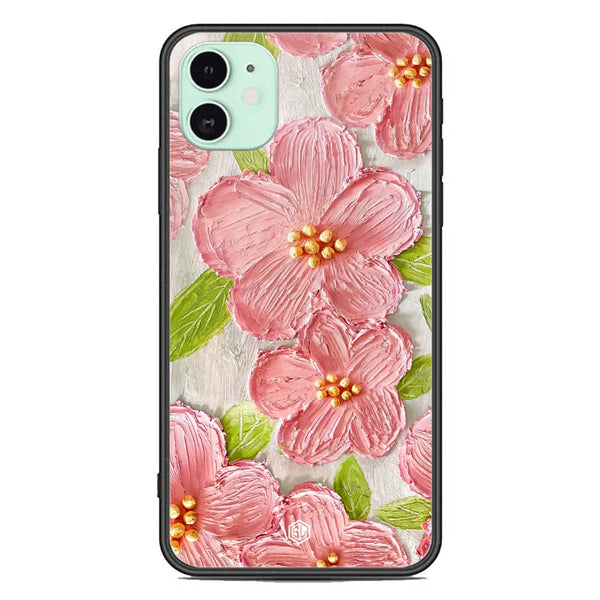 Floral Series Soft Phone Case - Premium Glass Case - Design 9 - iPhone 11