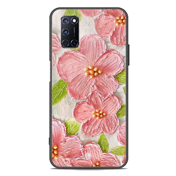 Floral Series Soft Phone Case - Premium Glass Case - Design 9 - Oppo A92