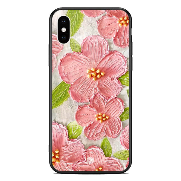 Floral Series Soft Phone Case - Premium Glass Case - Design 9 - iPhone XS Max