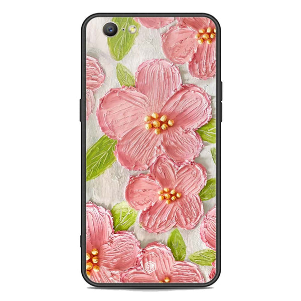 Floral Series Soft Phone Case - Premium Glass Case - Design 9 - Oppo A57