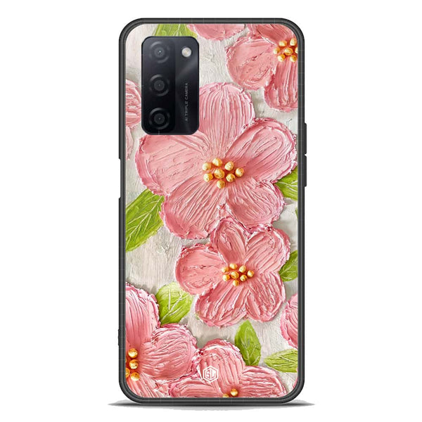 Floral Series Soft Phone Case - Premium Glass Case - Design 9 - Oppo A55 5G