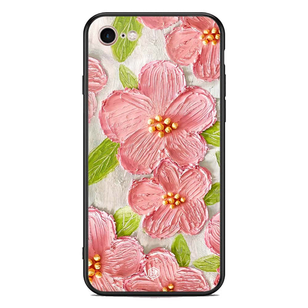 Floral Series Soft Phone Case - Premium Glass Case - Design 9 - iPhone 8 / 7