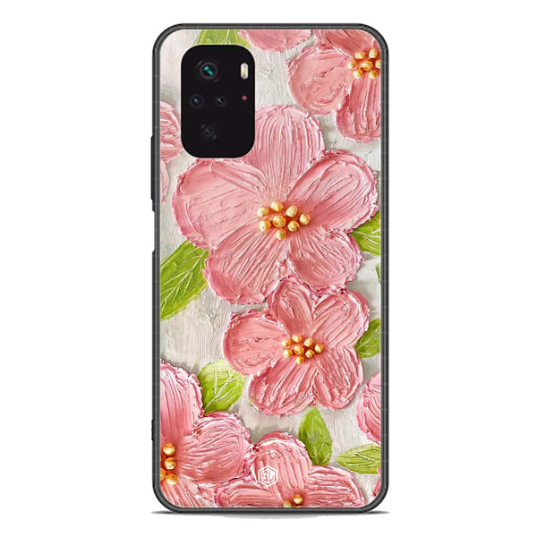 Floral Series Soft Phone Case - Premium Glass Case - Design 9 - Xiaomi Redmi Note 10 4G