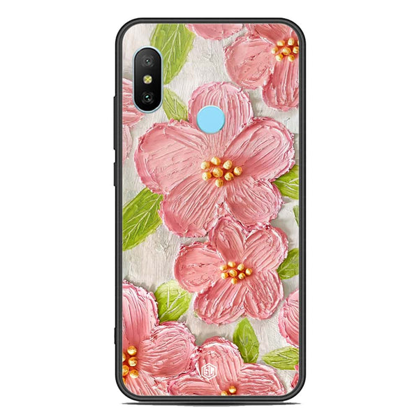 Floral Series Soft Phone Case - Premium Glass Case - Design 9 - Xiaomi Redmi Note 6