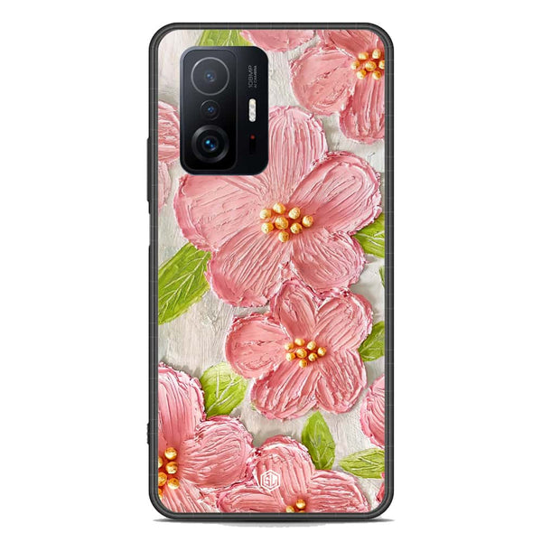 Floral Series Soft Phone Case - Premium Glass Case - Design 9 - Xiaomi 11T Pro