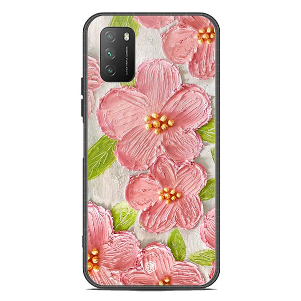 Floral Series Soft Phone Case - Premium Glass Case - Design 9 - Xiaomi Poco M3