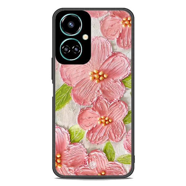 Floral Series Soft Phone Case - Premium Glass Case - Design 9 - Tecno Camon 19