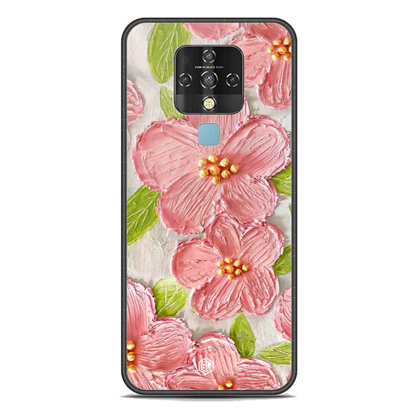 Floral Series Soft Phone Case - Premium Glass Case - Design 9 - Tecno Camon 16