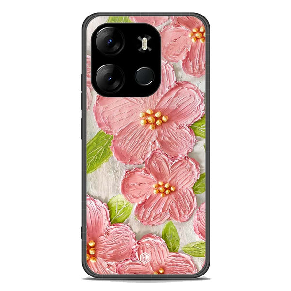 Floral Series Soft Phone Case - Premium Glass Case - Design 9 - Tecno Spark Go 2023