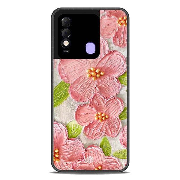 Floral Series Soft Phone Case - Premium Glass Case - Design 9 - Tecno Spark 8