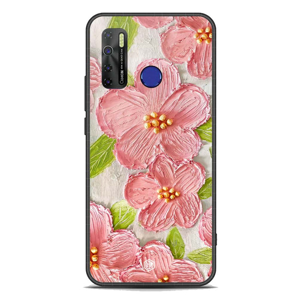 Floral Series Soft Phone Case - Premium Glass Case - Design 9 - Tecno Spark 5 pro