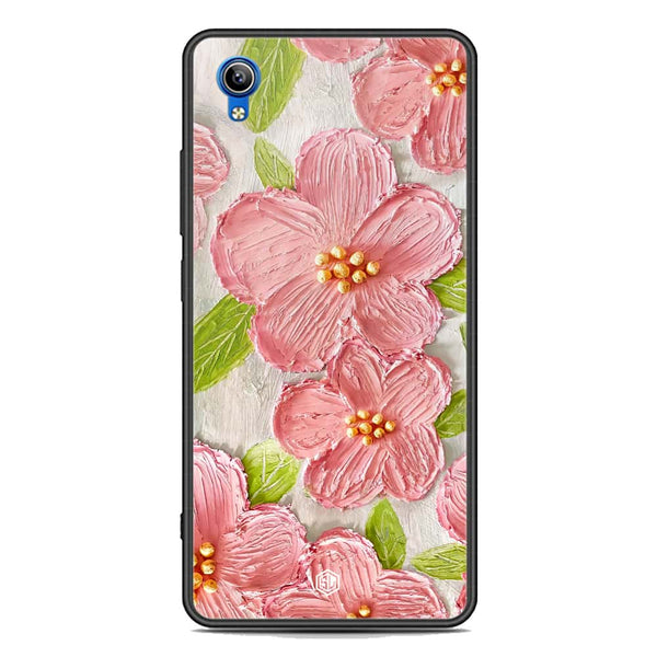 Floral Series Soft Phone Case - Premium Glass Case - Design 9 - Vivo Y91C