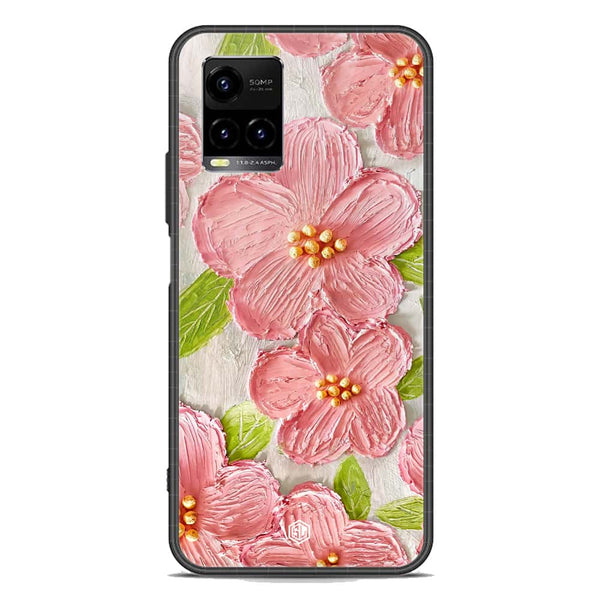 Floral Series Soft Phone Case - Premium Glass Case - Design 9 - Vivo Y21