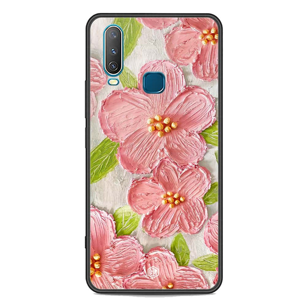 Floral Series Soft Phone Case - Premium Glass Case - Design 9 - Vivo Y17