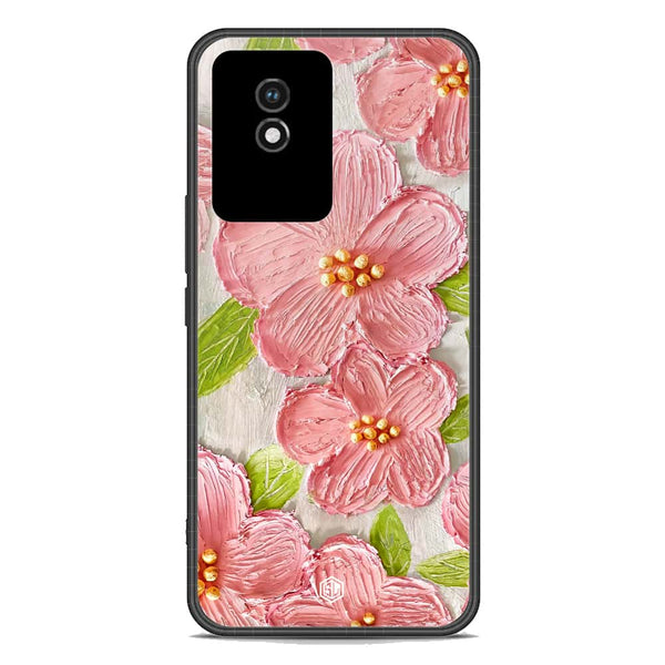 Floral Series Soft Phone Case - Premium Glass Case - Design 9 - Vivo Y02A