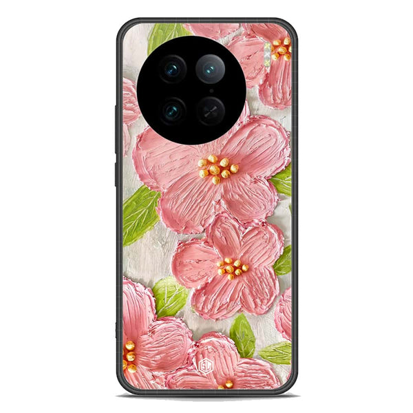 Floral Series Soft Phone Case - Premium Glass Case - Design 9 - Vivo X90 Pro