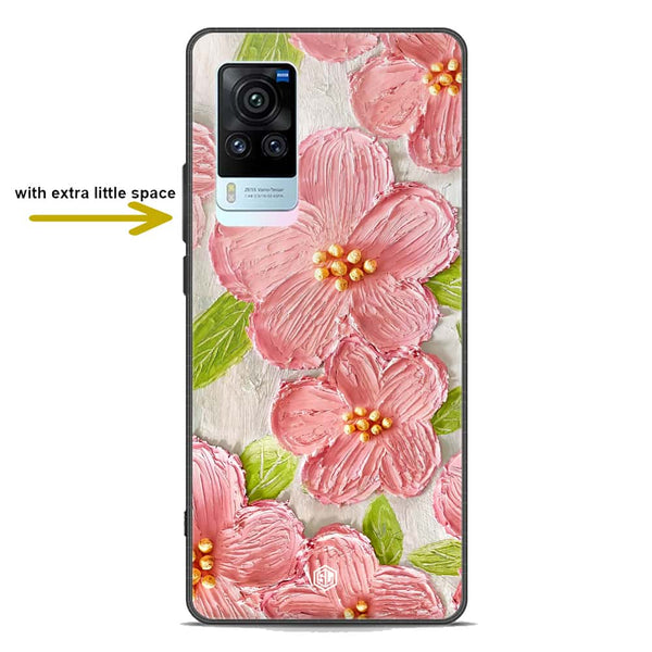 Floral Series Soft Phone Case - Premium Glass Case - Design 9 - Vivo X60 Pro