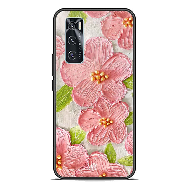 Floral Series Soft Phone Case - Premium Glass Case - Design 9 - Vivo V20 SE