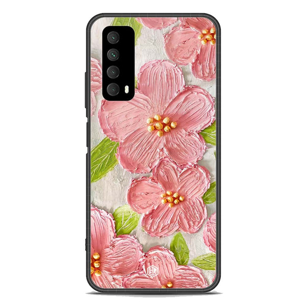 Floral Series Soft Phone Case - Premium Glass Case - Design 9 - Huawei Y7a