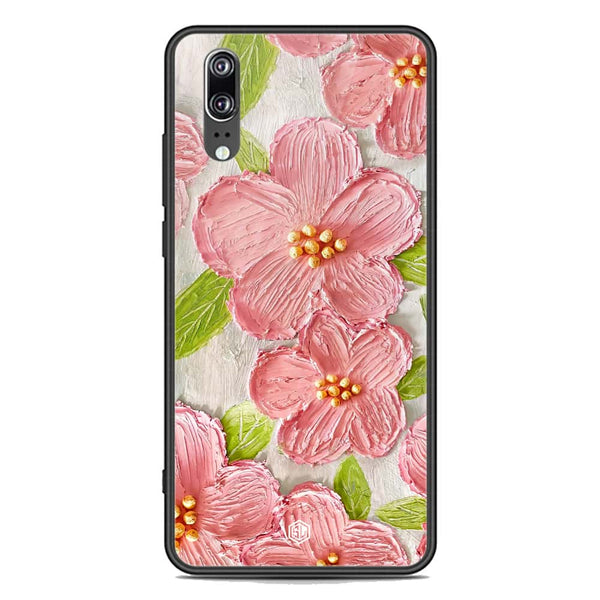 Floral Series Soft Phone Case - Premium Glass Case - Design 9 - Huawei P20