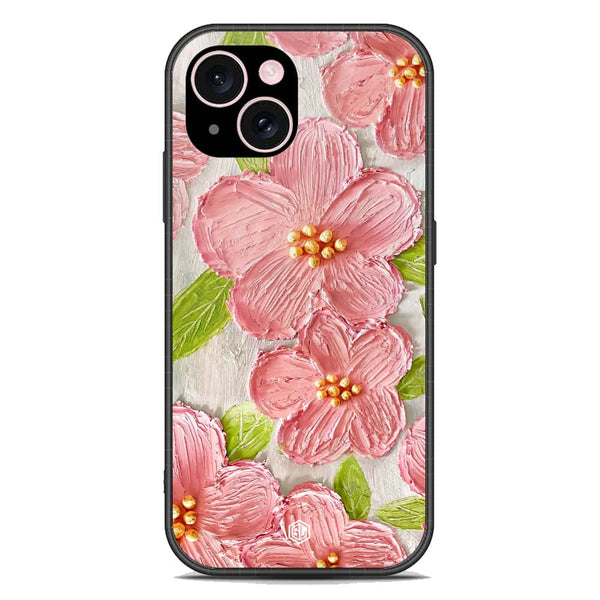 Floral Series Soft Phone Case - Premium Glass Case - Design 9 - iPhone 15