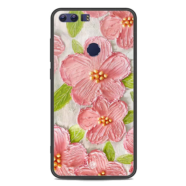 Floral Series Soft Phone Case - Premium Glass Case - Design 9 - Huawei Honor 8