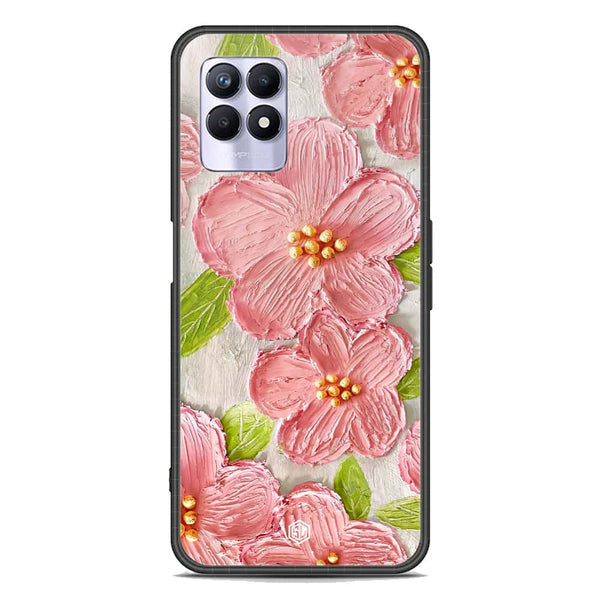 Floral Series Soft Phone Case - Premium Glass Case - Design 9 - Realme 8i