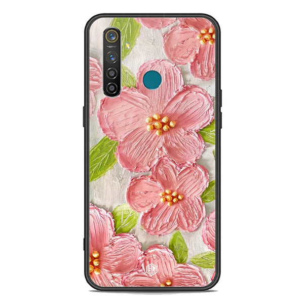 Floral Series Soft Phone Case - Premium Glass Case - Design 9 - Realme 5 Pro