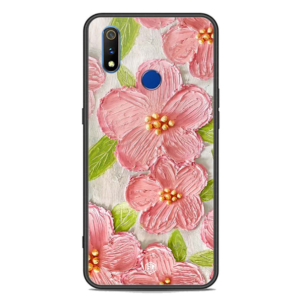 Floral Series Soft Phone Case - Premium Glass Case - Design 9 - Realme 3