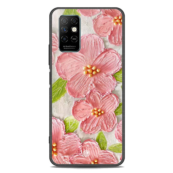 Floral Series Soft Phone Case - Premium Glass Case - Design 9 - Infinix Note 8i