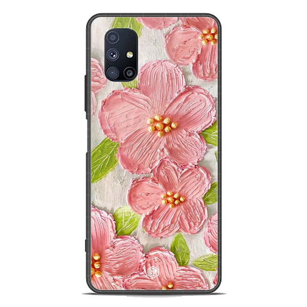 Floral Series Soft Phone Case - Premium Glass Case - Design 9 - Samsung Galaxy M51