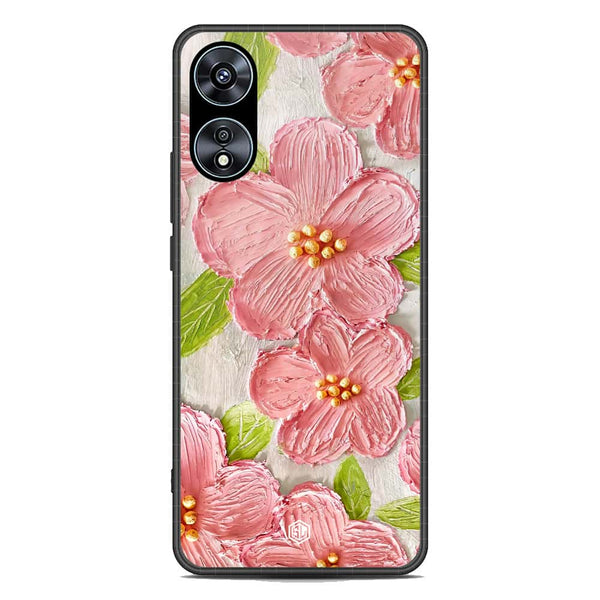 Floral Series Soft Phone Case - Premium Glass Case - Design 9 - Oppo A78 4G