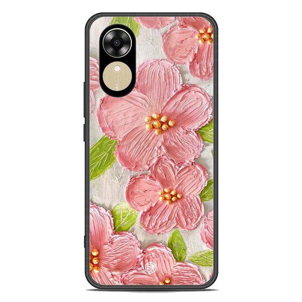 Floral Series Soft Phone Case - Premium Glass Case - Design 9 - Oppo A17k