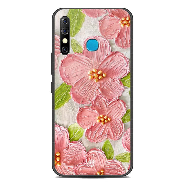 Floral Series Soft Phone Case - Premium Glass Case - Design 9 - Infinix Hot 8