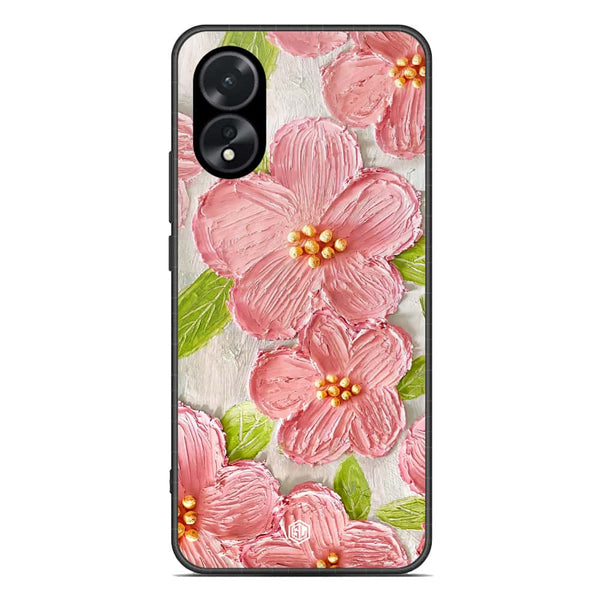 Floral Series Soft Phone Case - Premium Glass Case - Design 9 - Oppo A38