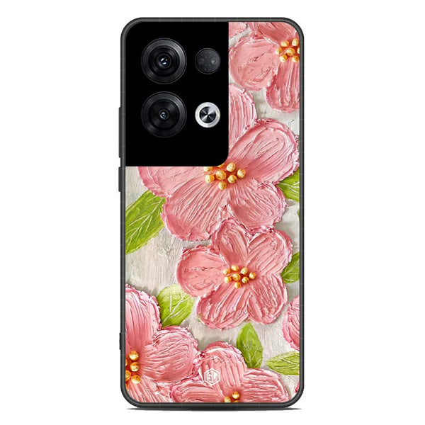 Floral Series Soft Phone Case - Premium Glass Case - Design 9 - Oppo Reno 8 Pro Plus