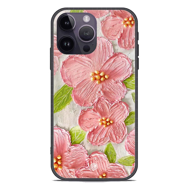 Floral Series Soft Phone Case - Premium Glass Case - Design 9 - iPhone 14 Pro