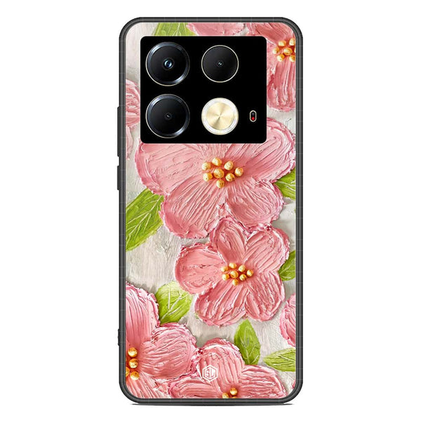 Floral Series Soft Phone Case - Premium Glass Case - Design 9 - Infinix Note 40