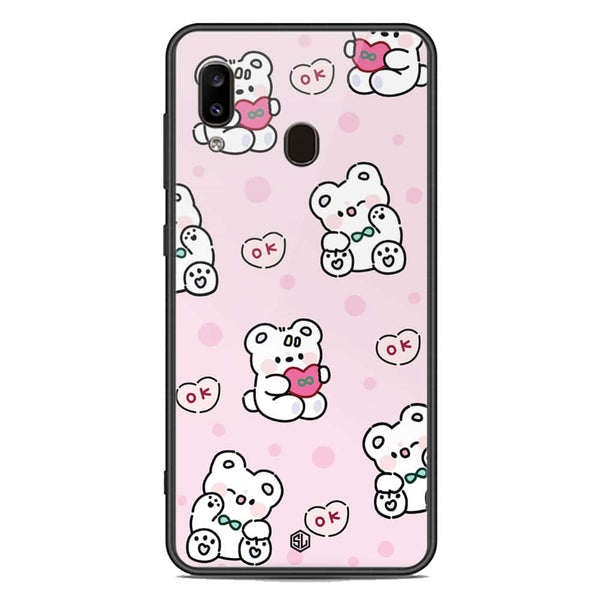 Cute Chic Series Soft Phone Case - Premium Glass Case - Design 1 - Samsung Galaxy A20