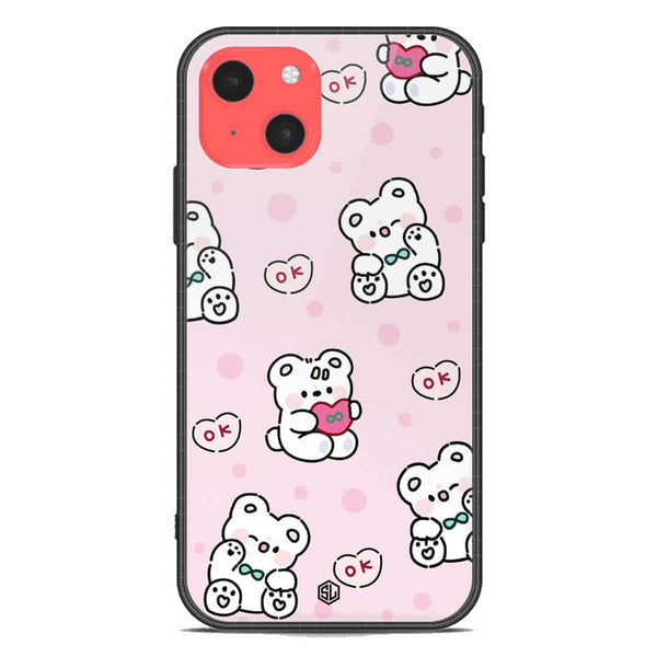 Cute Chic Series Soft Phone Case - Premium Glass Case - Design 1 - iPhone 13 Mini