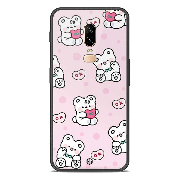 Cute Chic Series Soft Phone Case - Premium Glass Case - Design 1 - OnePlus 6