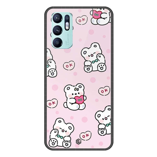 Cute Chic Series Soft Phone Case - Premium Glass Case - Design 1 - Oppo Reno 6