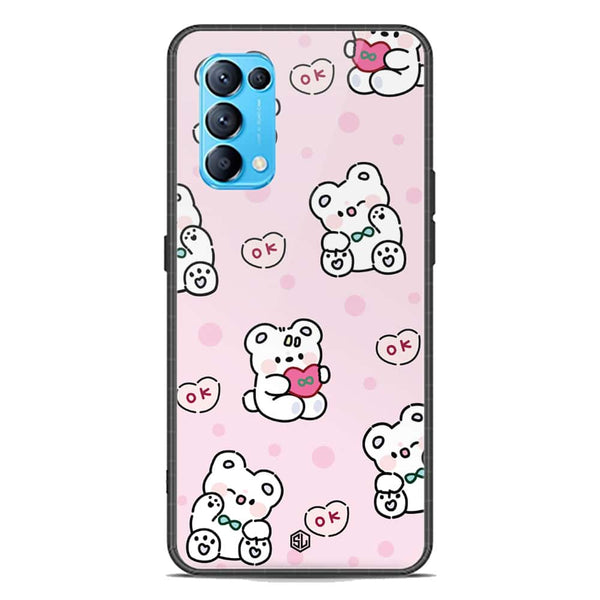 Cute Chic Series Soft Phone Case - Premium Glass Case - Design 1 - Oppo Reno 5 4G