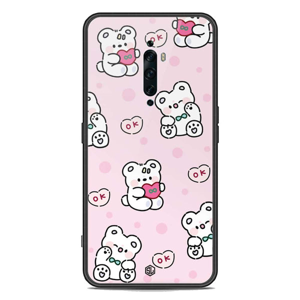 Cute Chic Series Soft Phone Case - Premium Glass Case - Design 1 - Oppo Reno 2F