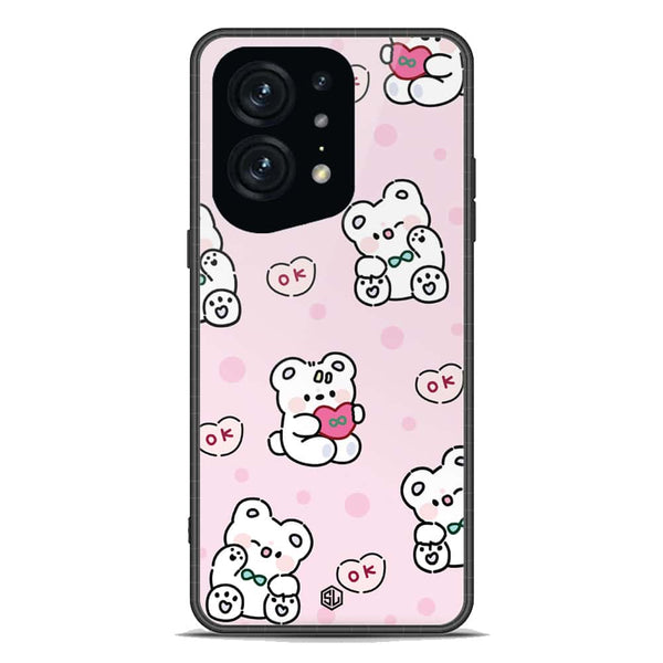 Cute Chic Series Soft Phone Case - Premium Glass Case - Design 1 - Oppo Find X5 Pro