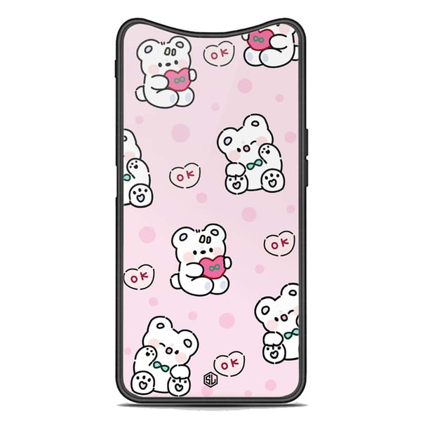 Cute Chic Series Soft Phone Case - Premium Glass Case - Design 1 - Oppo Find X