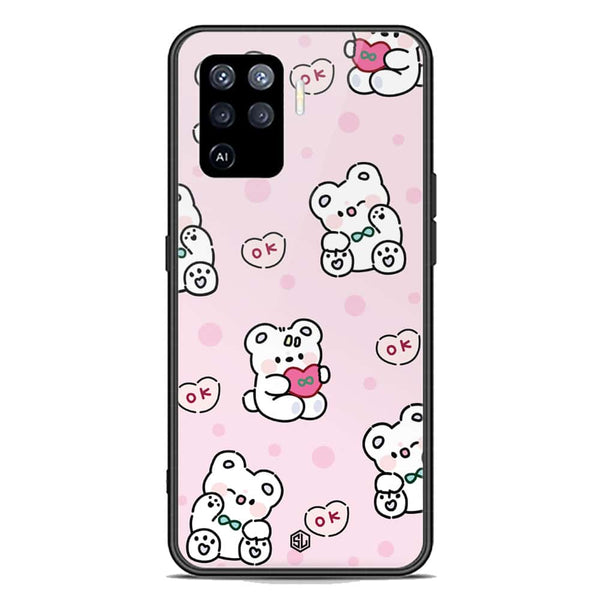 Cute Chic Series Soft Phone Case - Premium Glass Case - Design 1 - Oppo F19 Pro