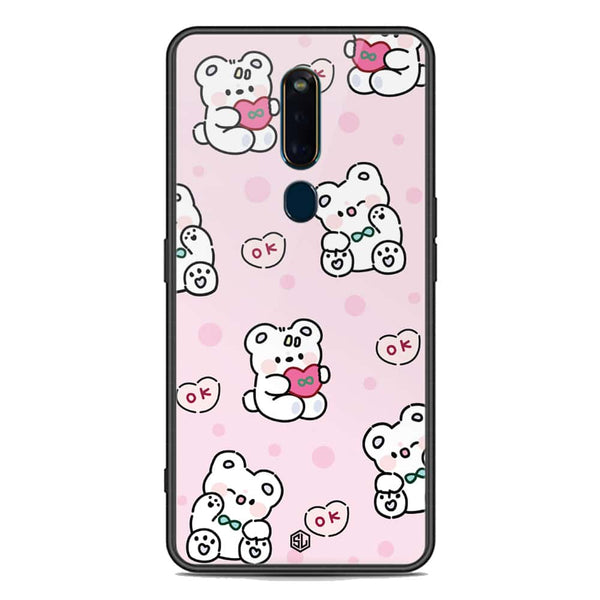 Cute Chic Series Soft Phone Case - Premium Glass Case - Design 1 - Oppo F11 Pro