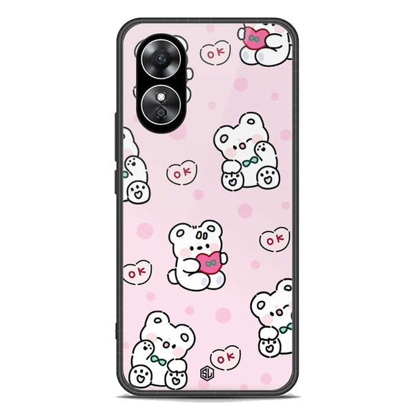 Cute Chic Series Soft Phone Case - Premium Glass Case - Design 1 - Oppo A17